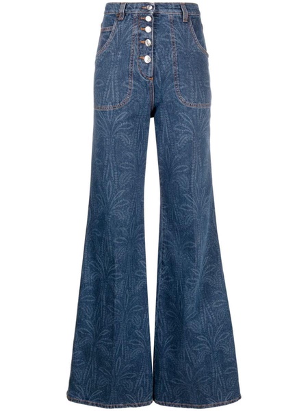 buttoned flared jeans 