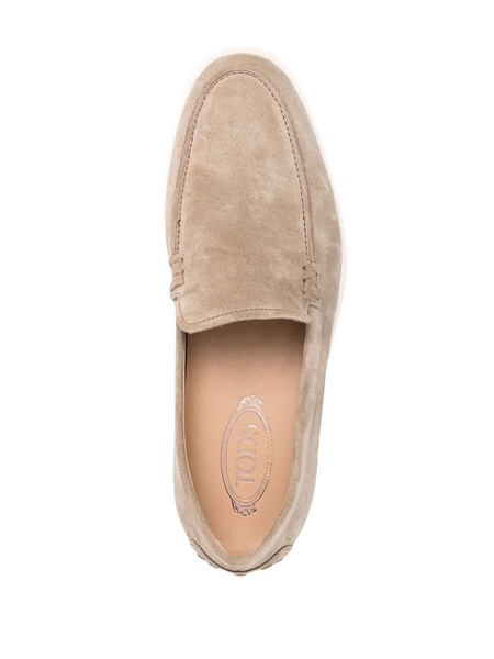 ridged-sole suede loafers