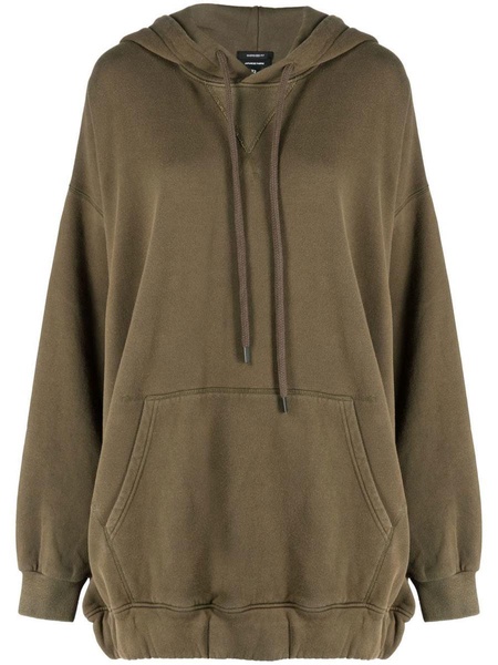 longline drawstring hoodie