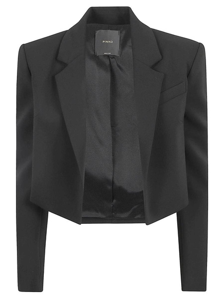 notched-lapels cropped blazer 