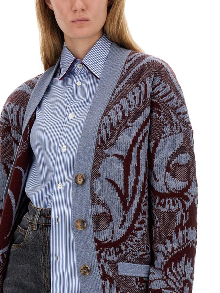 Etro Jacquard Wool Cardigan