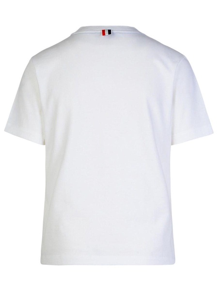 Thom Browne 'Rose' White Cotton T-Shirt Woman