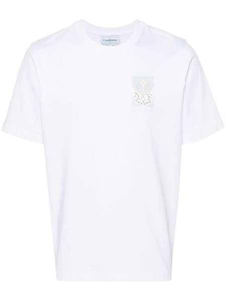 Casablanca Cotton T-Shirt With Front Tennis Print And Back Print