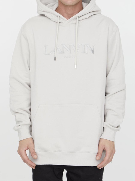 logo-embroidered fleece hoodie