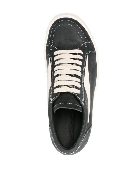 Vintage Low grained-leather and suede low-top trainers