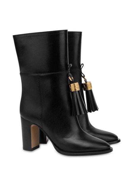 tassel-charm leather ankle boots