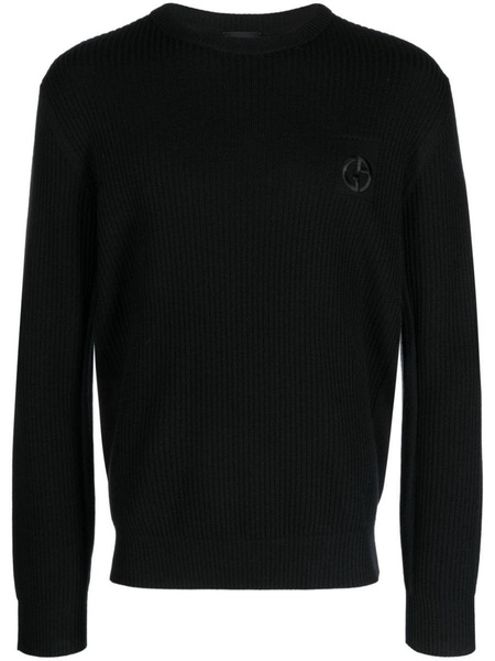 ribbed-knit virgin wool jumper