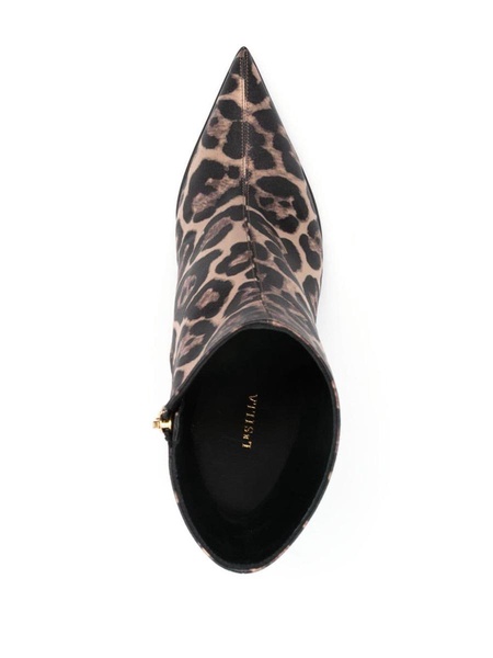 Eva 100mm leopard-print boots