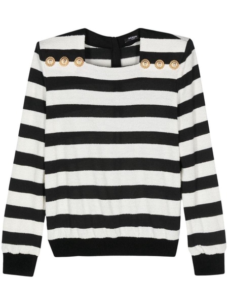 Balmain Buttoned Striped Top