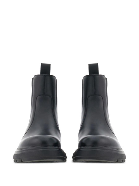 chunky sole leather Chelsea boots