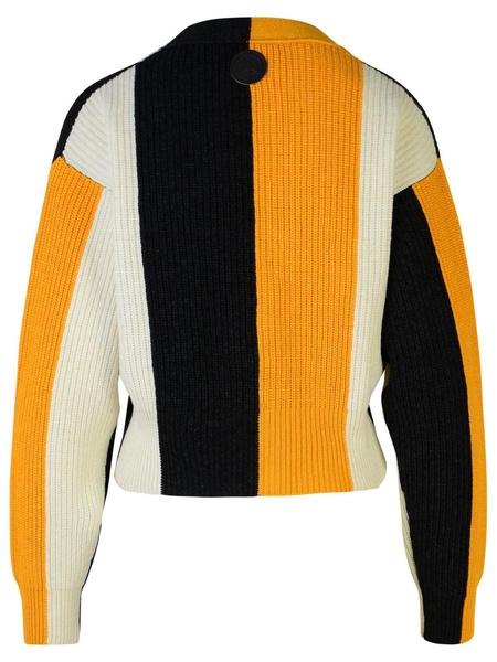 Moschino Jeans Multicolor Wool And Viscose Blend Striped Cardigan