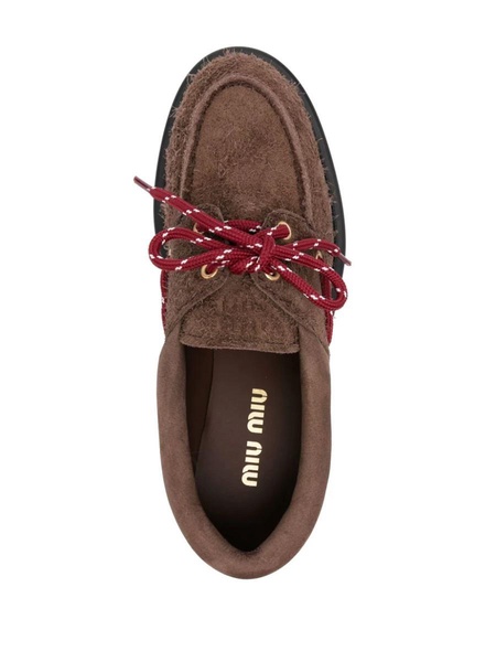 Miu Miu Sienna Brown Suede Loafers