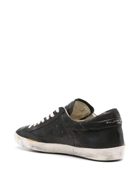 Philippe Model Prsx Sneakers In Vintage-Effect Calfskin Leather