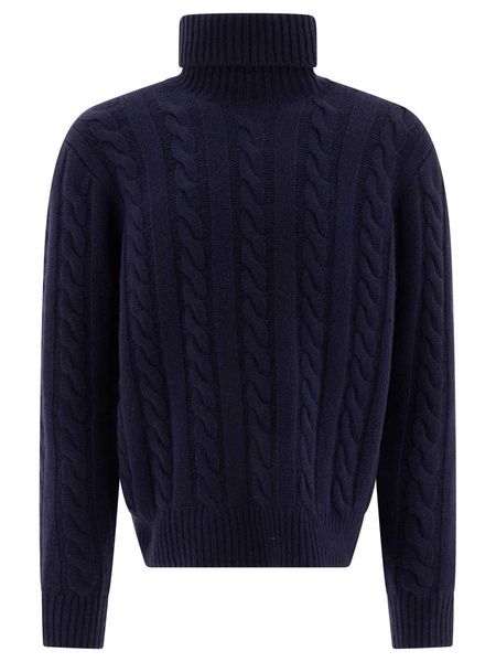 Polo Ralph Lauren Wool And Cashmere Cable Knit Turtleneck Sweater