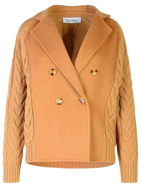 Max Mara 'Micio' Beige Wool Blend Cardigan Woman