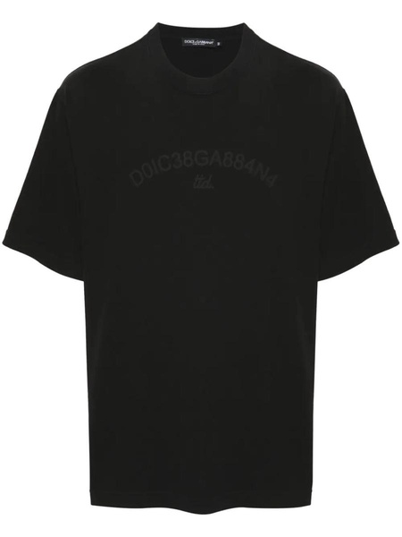 Black Logo-Print Cotton T-Shirt