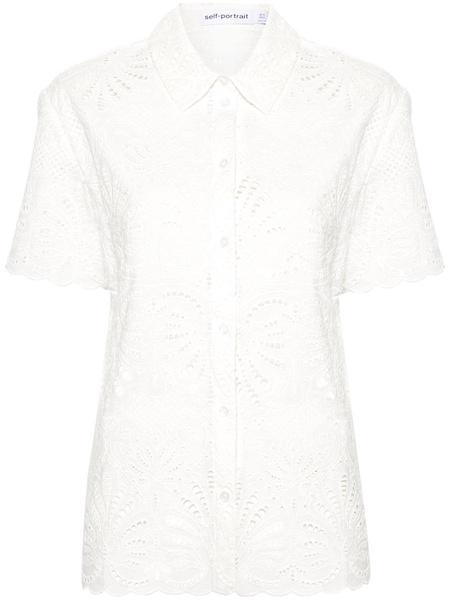 Self-Portrait White Cotton Embroidery Top Clothing