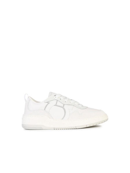 Salvatore Ferragamo 'Dania' White Leather Sneakers Woman