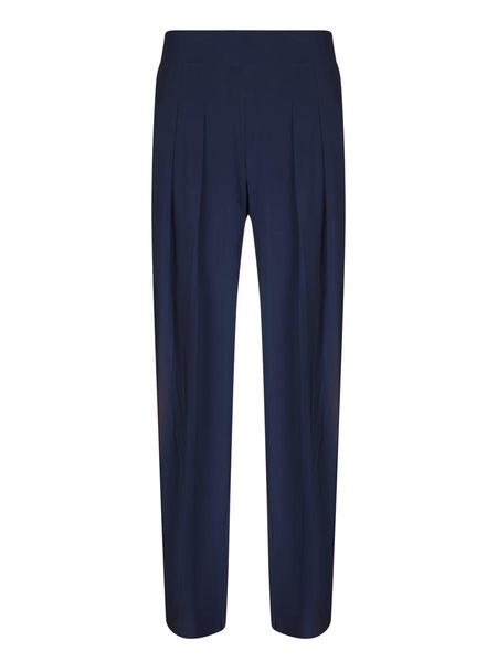 Blue Low Rise Pleated Trousers