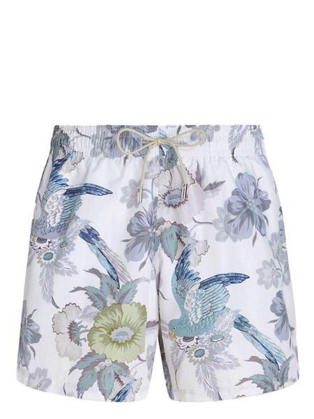 floral-print swim shorts