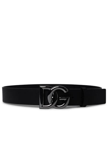 Dolce & Gabbana Black Leather Dg Belt