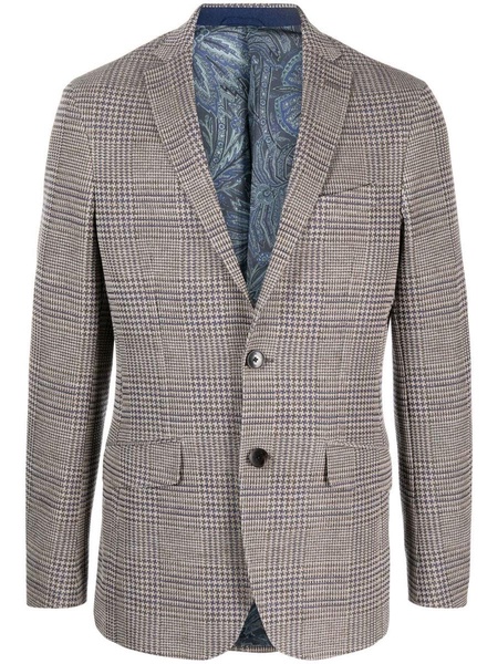 plaid-check pattern blazer