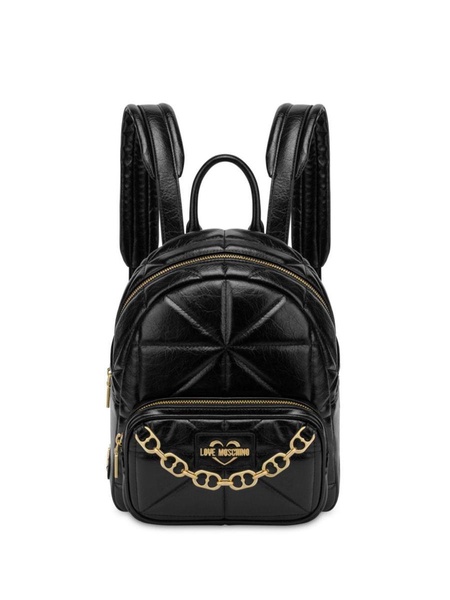 Love Moschino Quilted Synthetic Leather Backpack With Chain