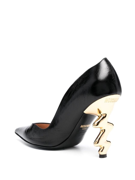 105mm sculpted-heel leather pumps