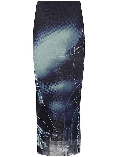 Jean Paul Gaultier Mesh Long Skirt Printed "Pigalle" Clothing