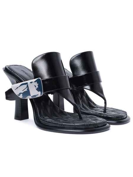 Burberry 'Bay' Black Leather Sandals Woman