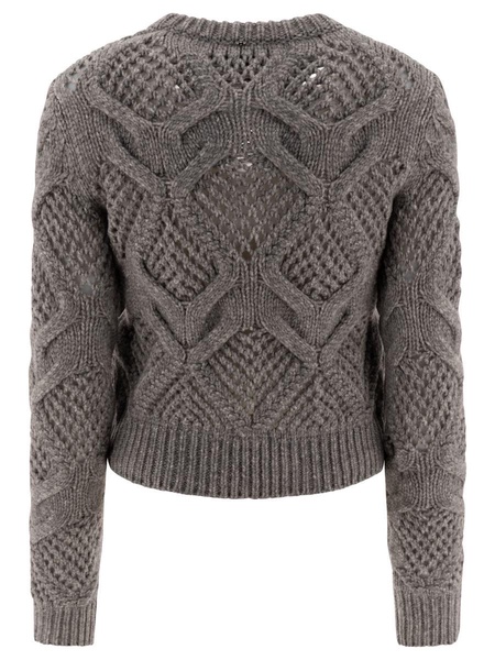 Sportmax "Narvel" Diamond-Knit Crewneck Sweater