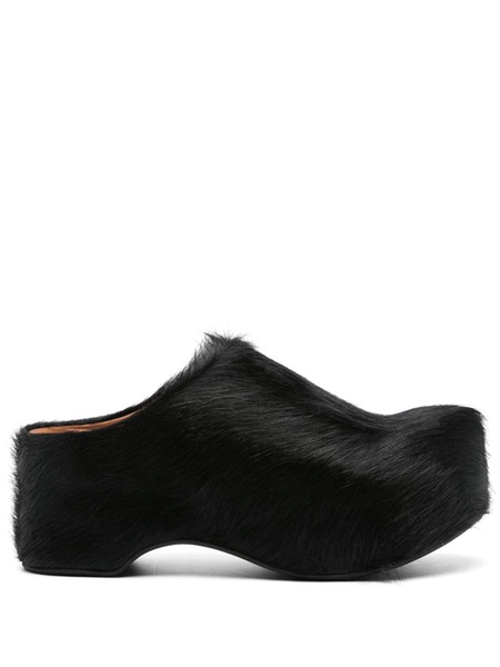 Marni Brushed Leather Clogs Mules