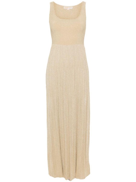 Sleeveless Long Dress With Pleated Skirt - 710 Gold / XS