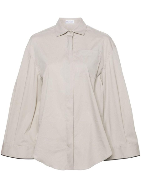 Monili-chain poplin shirt