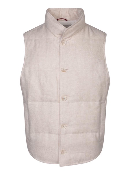 Brunello Cucinelli High-Neck Button-Up Gilet