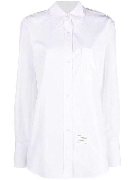 Exaggerated Easy Fit Point Collar Shirt In Poplin - 100 White / 40