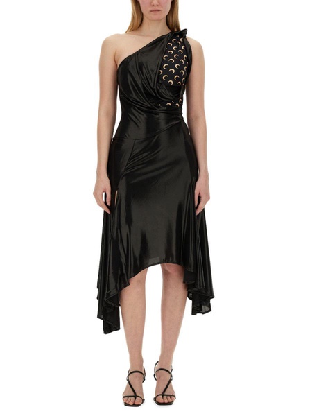 Marine Serre Draped Dress In Regenerated Jersey