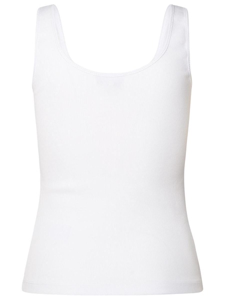 Blumarine White Cotton Tank Top Woman