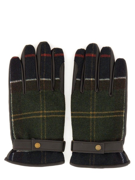 Barbour Gloves With Tartan Pattern