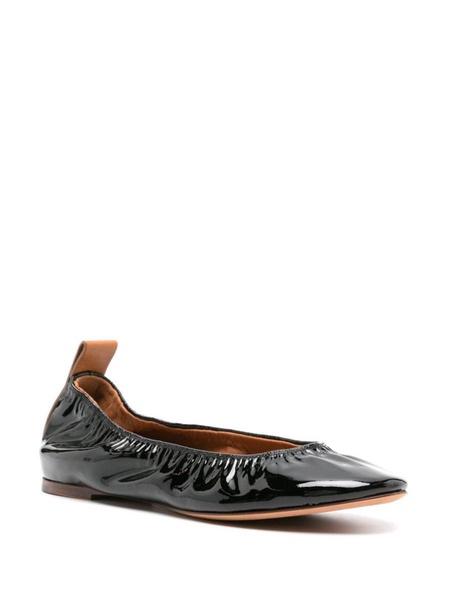 patent leather ballerina shoes