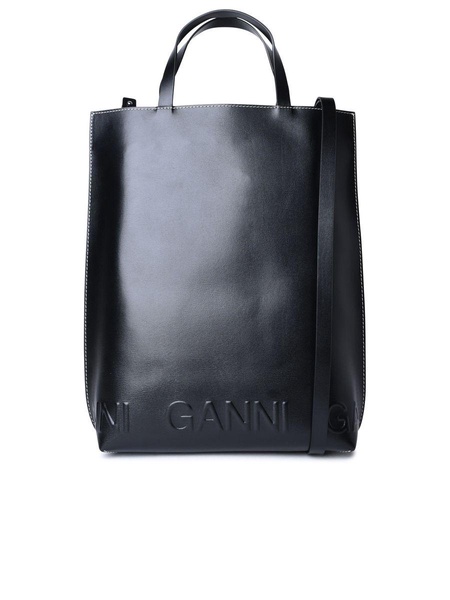 Ganni Medium 'Banner' Black Leather Bag