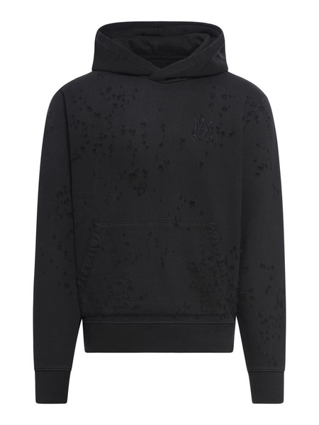 Ma Shotgun Logo Embroidered Distressed Hoodie