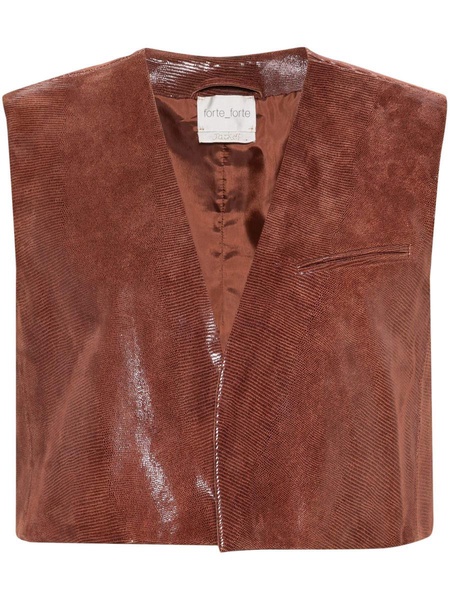 Forte_Forte Suede Lizard Print Waistcoat Clothing