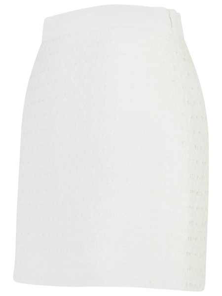 Casablanca White Cotton Blend Miniskirt