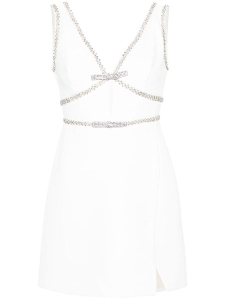 Self-Portrait Crystal-Embellished Mini Dress