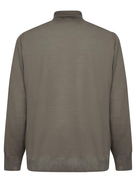 Turtleneck Sweater In Taupe Wool