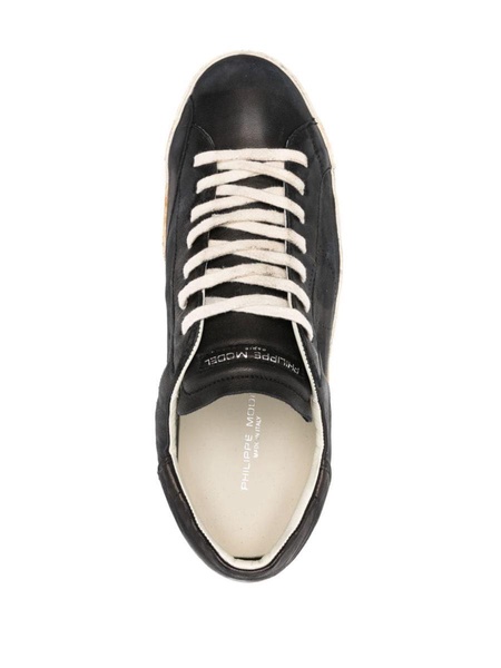 Philippe Model Prsx Sneakers In Vintage-Effect Calfskin Leather