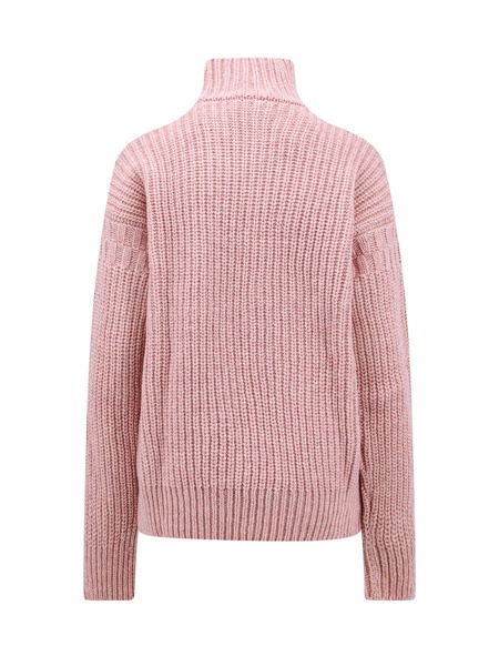 Funnel-Neck Sweater In Destroyed-Effect Wool