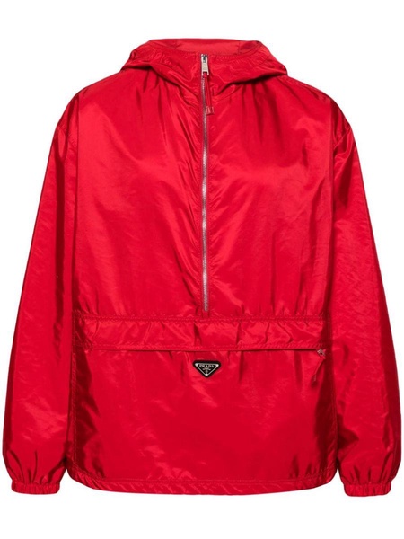 Prada Enamel-Logo Hooded Jacket