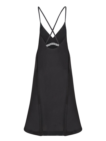 Black Silk Cotton Midi Dress